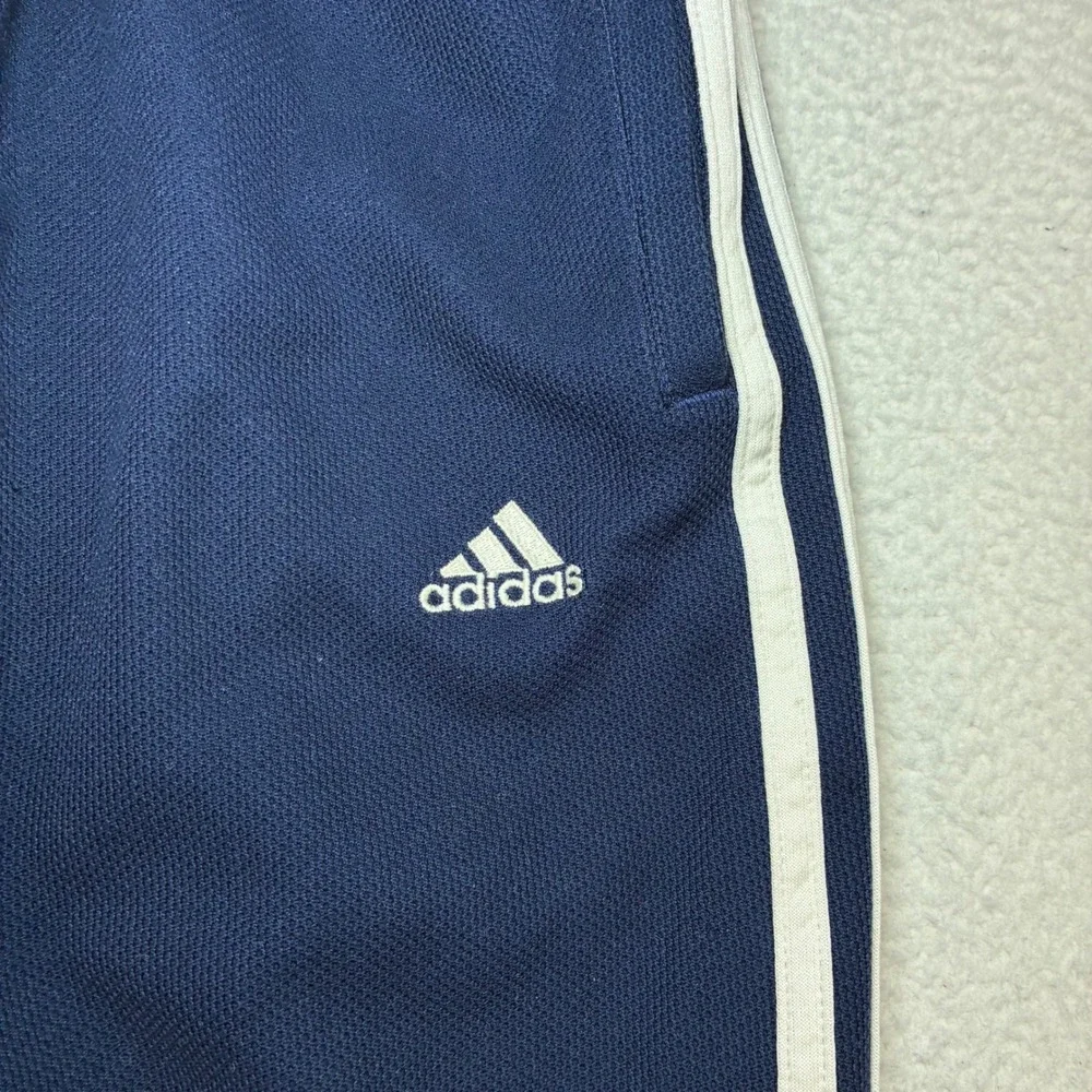 Y2K Adidas Baggy Track Pants Men XL Blue Mesh Stretch Relaxed Sweatpants Vintage